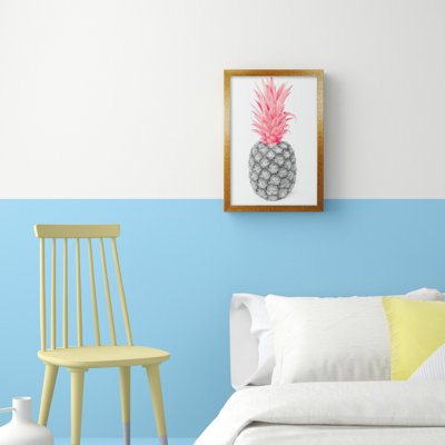 Black And Pink Pineapple Abstract - Print