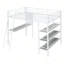 Lit Loft en métal avec 3 couches de tablettes et de bureau, lit élégant en métal avec tableau blanc-114721958-114721957