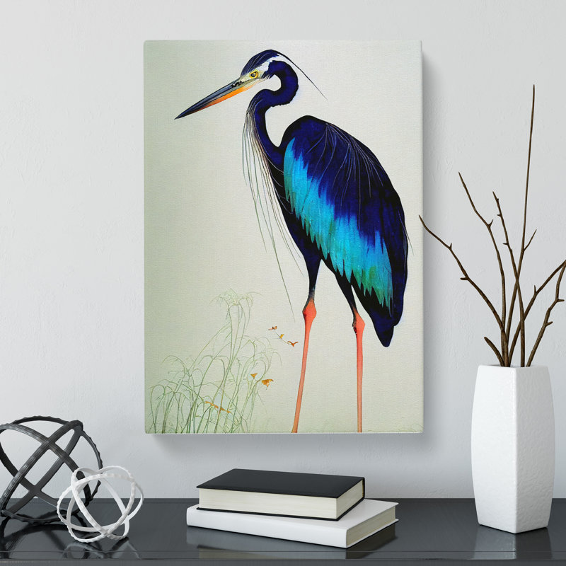 Watercolour Heron Bird Vol.1 - Wrapped Canvas, 60cm H x 40cm W x 3cm D