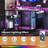 48" L-Shaped Gaming Desk with LED Lights & Power Outlets Storage Shelves Black-320460280