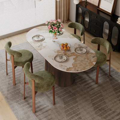 Ensemble de table et de chaises Adwin pour 4 personnes avec revêtement Teddy