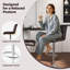 Ensemble de 4 tabourets de bar pivotants Flavienne avec base en métal robuste et dossier pour repose-pieds-478984185-478984187