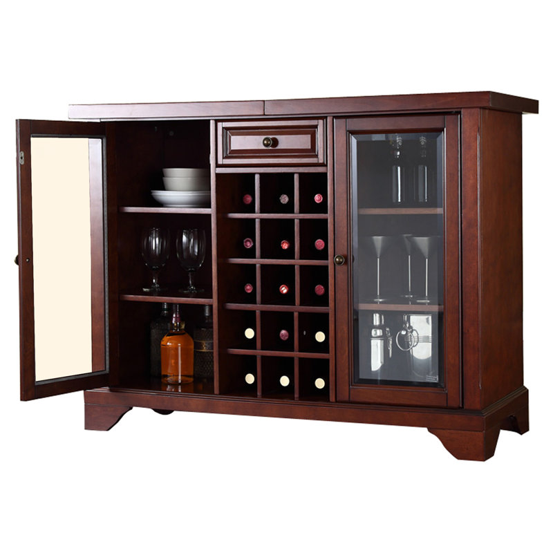 Hedon 64.5'' Bar Cabinet, Vintage Mahogany