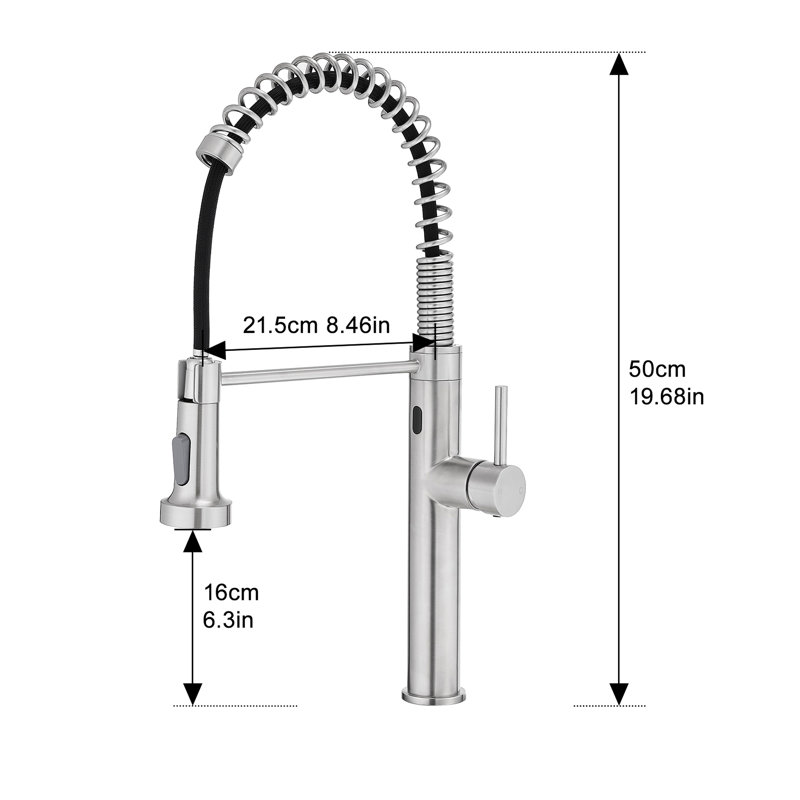 Automatic Smart Touchless Faucet, Pull Out Included, Motion Sensor Technology, Finish