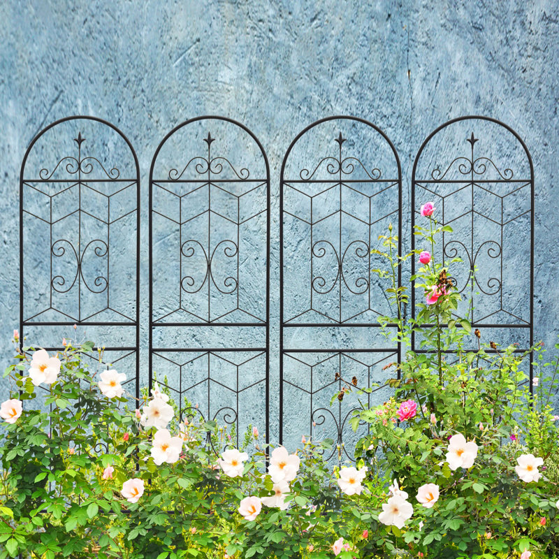 Ensemble de 4 treillis de jardin pour le soutien des plantes grimpantes