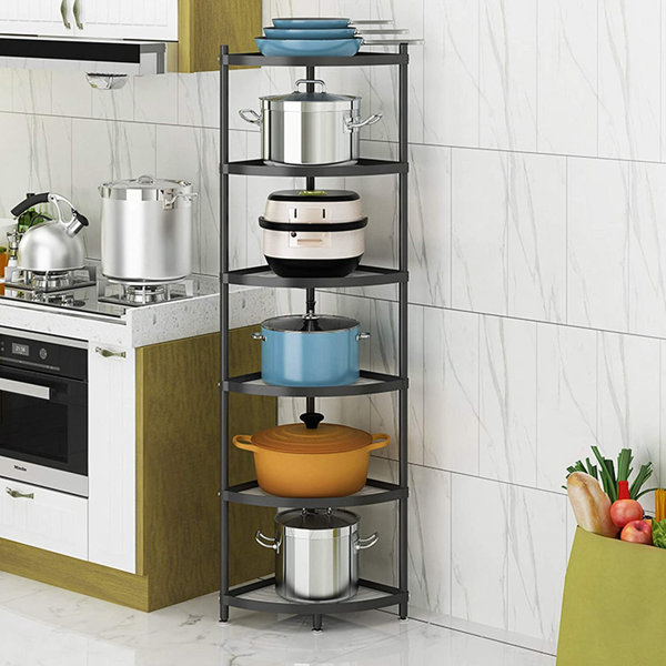 Laminated Metal Wire 3 Tier Corner Plate Stand Rack Kitchen Cupboard  Storage