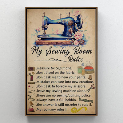 «Kirstynn My Sewing Room Rules on Canvas», impression