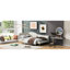 Lit de jour simple rembourré beige - Structure, sensation douillette, chic avec tête de lit, construction, polyvalent-1115846200