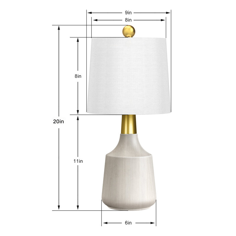 Petite lampe de table 19,75 po en céramique / métal (beige) - Modern Funky Lamps de table pour chevet / table de chevet, salon et bureau