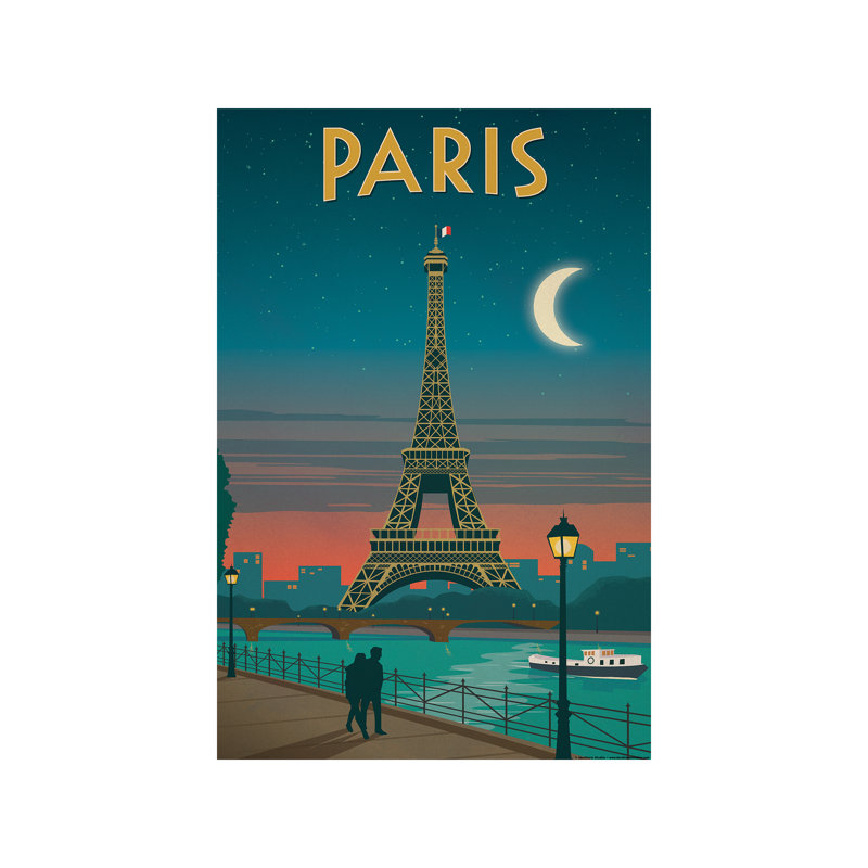 Paris Moonlight by IdeaStorm Studios - No Frame Print on Canvas, 101.6 cm H x 66.04 cm W x 1.91 cm D
