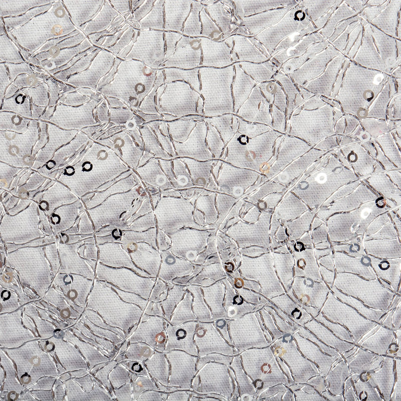 Julia Sequin Mesh Table Runner, Silver