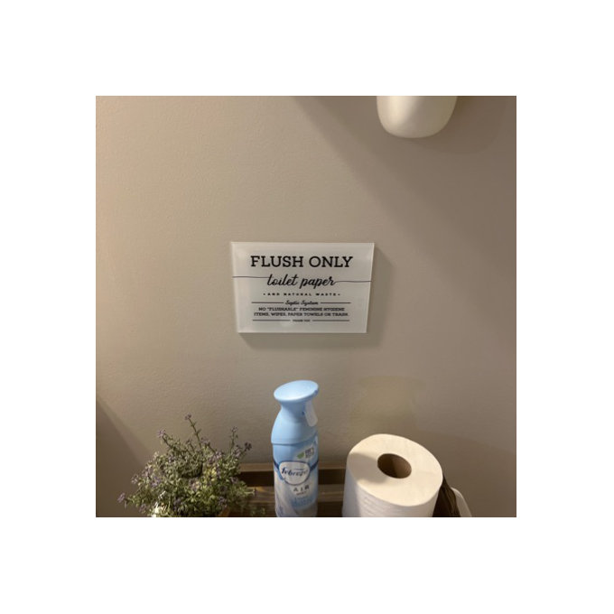 Septic Tank Bathroom Sign - Acrylic 'Toilet Paper & Natural Waste Only' Sign With Adhesive & Stand - View #6