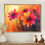 Jacquetta orange dansant parmi les fleurs sauvages I - décoration murale fleurs sauvages-760930509-603813403-760930516