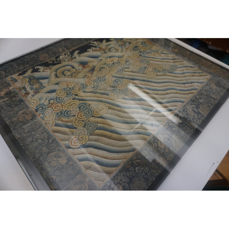 Antique Chinese - Textile Ivory 1850s Rug