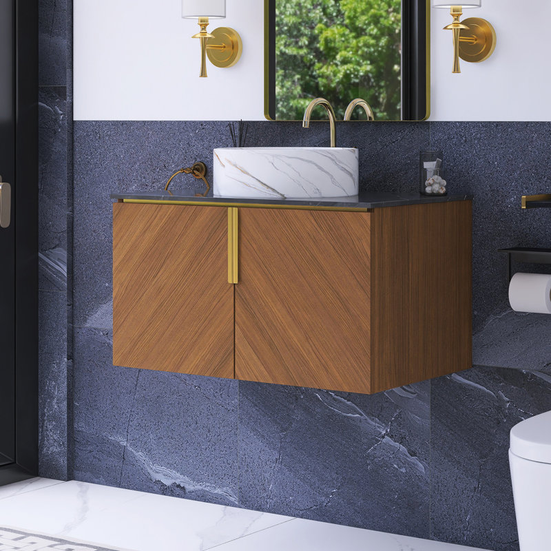 Meuble-lavabo flottant mural moderne de 30 pouces