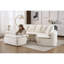 Canapé modulaire en forme de U de 133 po avec fauteuil inclinable amovible, chenille grain de bois blanc, conception désossée, configuration flexible pour les grands salons et les chambres à coucher