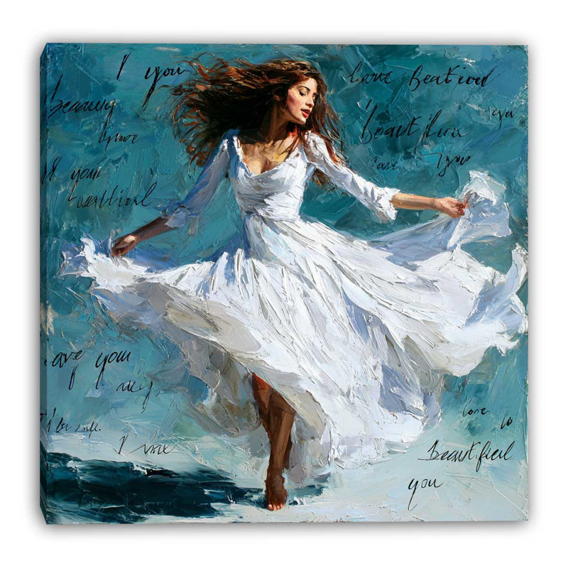 Art mural sur toile Sea Breeze Dance, L 20 po x H 20 po x P 1,5 po
