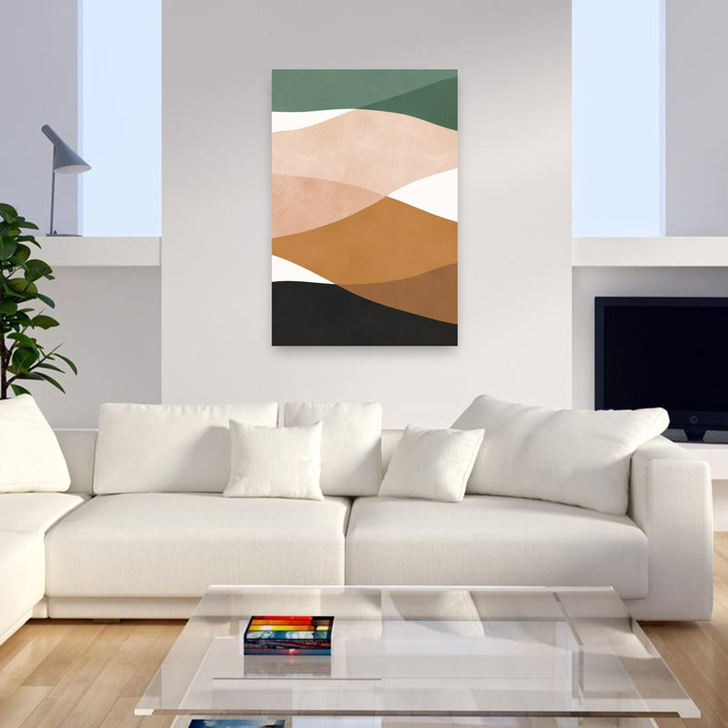 «Earthy Desert Landscape Contemporary Landscape Nature», reproduction d'art murale, H 48 po x l 32 po