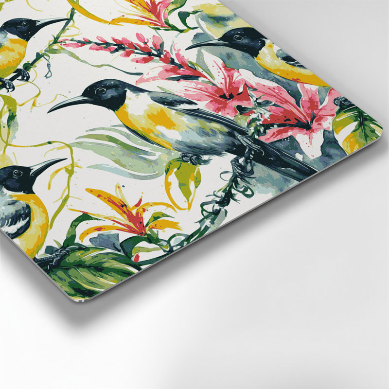 Birds Bananaquit Beige Metal Wall Art