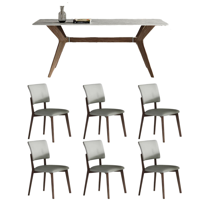 Ensemble de salle à manger rectangulaire et chaises Minimal Light Luxury, H 29,5 po x L 55,1 po x l 31,4 po