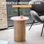 Ensemble de tables basses rondes modernes 2 pièces, cylindre Groove Line 27,6 "/ 15,7"-131591310