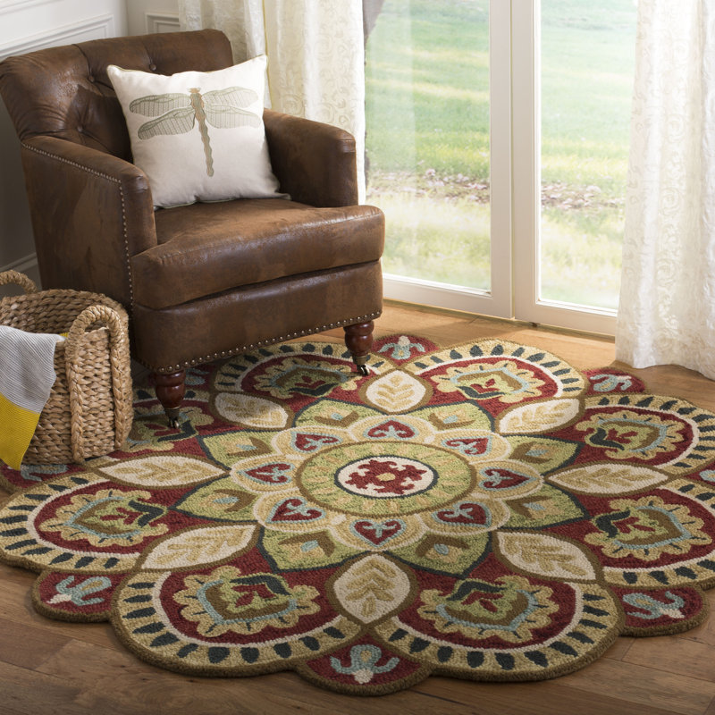 Melania Novelty Hand Tufted Wool And Cotton With Latex Oriental Rug, Round 9'