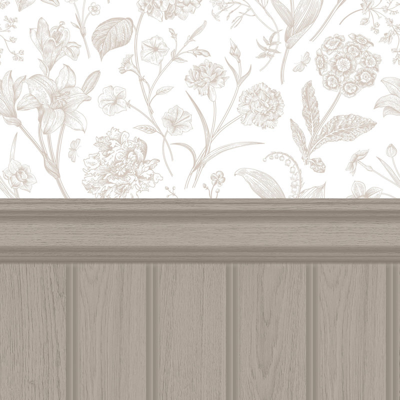 Tongue And Groove Floral Toile, Mink
