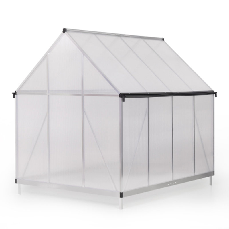 Serre robuste de 6 pi - fenêtre de ventilation, porte à charnières et gouttière pour la commodité de la cour arrière