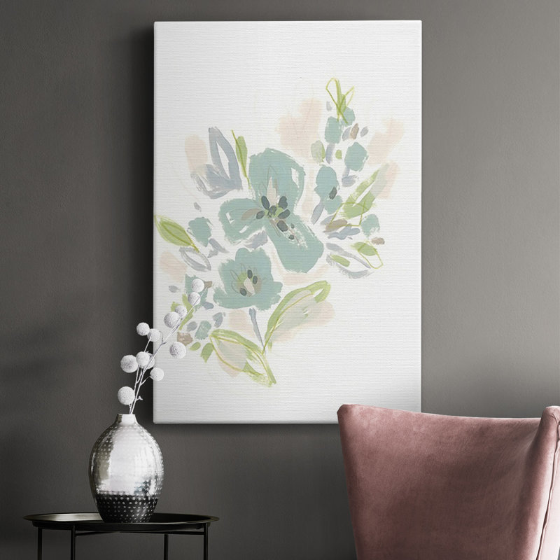 Seafoam Petals III, toile tendue avec châssis de qualité supérieure - prête à être accrochée, H 27 po x l 18 po x P 1 po