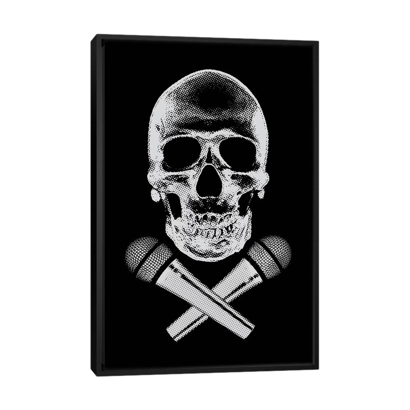 «Skullz» par Steez - Estampe numérique sur toile tendue avec châssis, H 48 po x l 32 po x P 1,5 po, Toile avec cadre noir