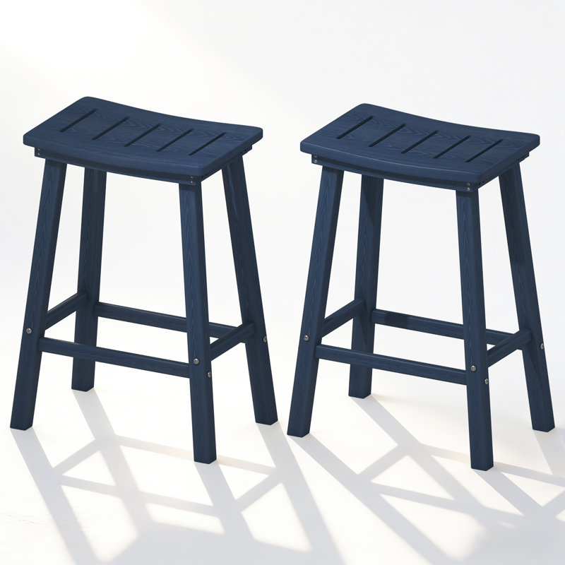 Tabouret de bar 24 po Hdpe Poly Lumber, 2, Marine, 24"