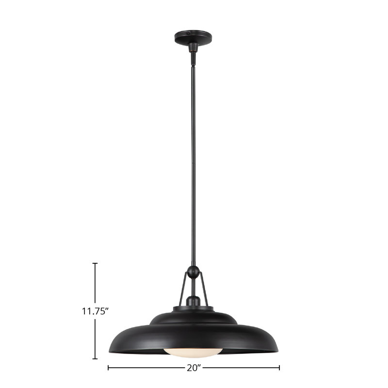 Palmetto 1 - Light Pendant, Urban Bronze, 11.75" H x 20" W x 20" D
