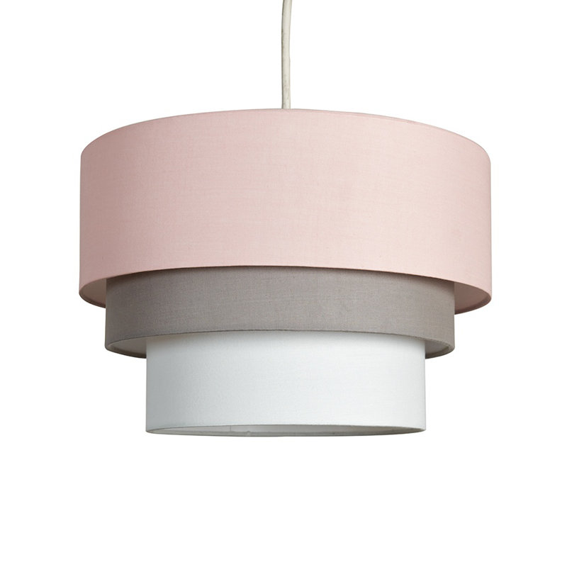 Aztec Drum Pendant Shade, Pink/Grey, 24" H x 30" W x 30" D