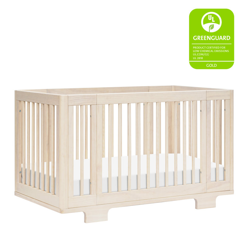 Yuzu Crib, 3 Drawer And 6 Drawer Dresser Set, Washed Natural