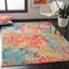 Tapis ivoire / multicolore à motif abstrait Felty-1792873788