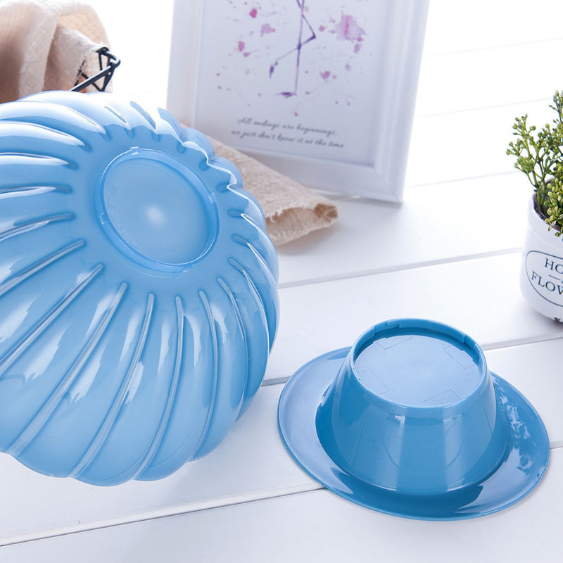 Blue Petal-Shaped Fruit Bowl with Detachable Base