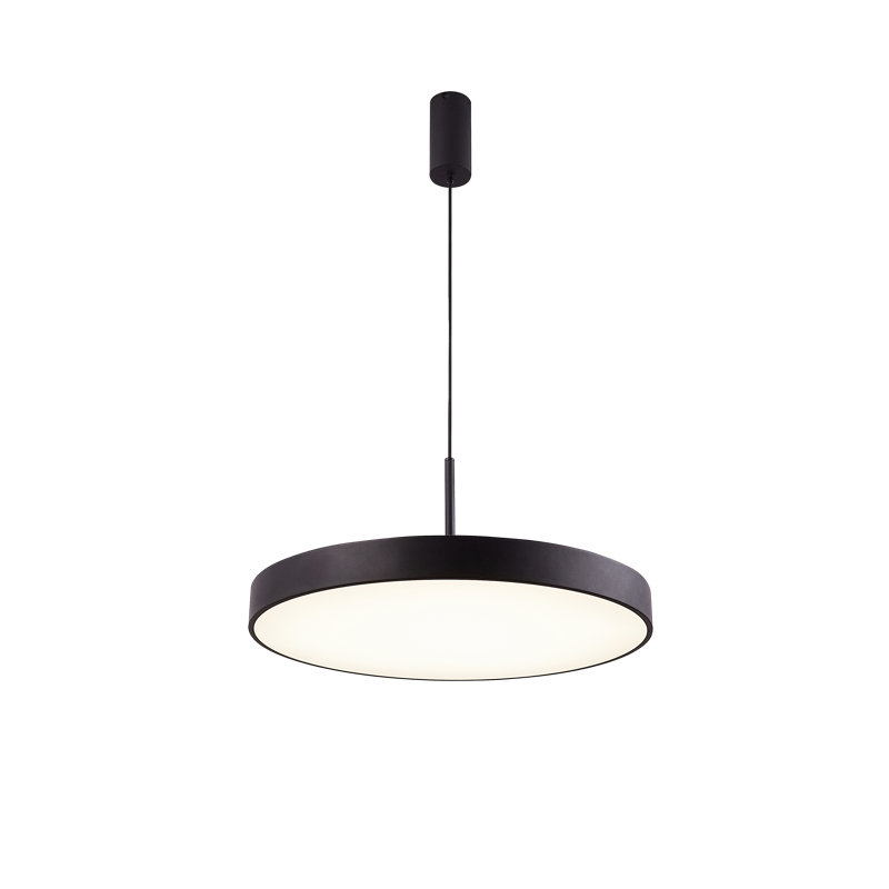 1 - Light LED Wagon Wheel Pendant, Black, 6cm H x 60cm W x 60cm D
