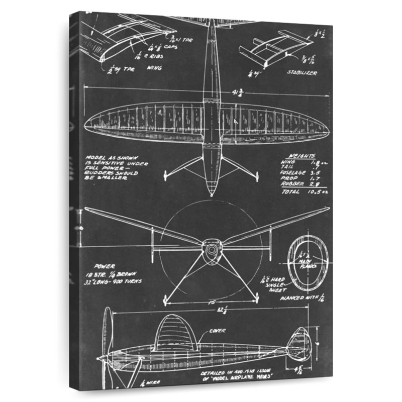 Laelle Aeronautic Blueprint III, 51" H x 34" W