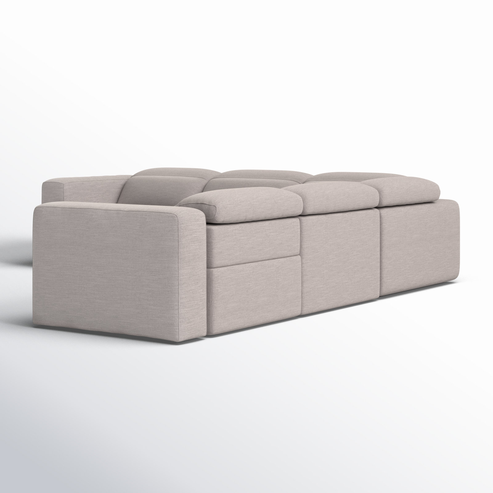 Amed Reclining Sectional, Gray Polyester Blend