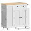 Îlot de cuisine mobile 35,4 "avec station de chargement et de rangement pour poubelle-1342550613