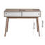 Table d'entrée avec 2 portes coulissantes blanches et rangement, pieds en bois naturel pour le couloir et le salon