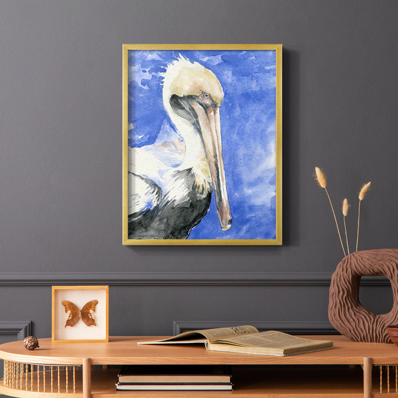 «Pelican Pool I», reproduction encadrée - bois massif, H 10 po x l 8 po