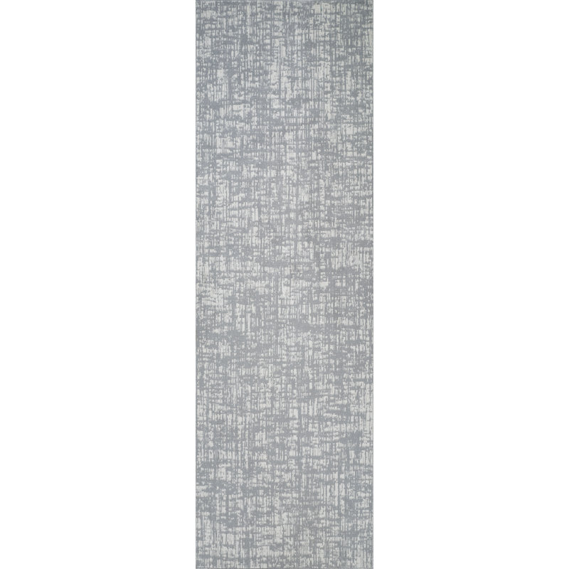 Machine Washable Frances Gray/Ivory Rug, Runner 2'6" x 8'