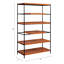 Bibliothèque à 6 tablettes en chêne miel chaud et noir - Bibliothèque fonctionnelle confortable pour les objets décoratifs