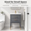 Ensemble de meuble-lavabo simple autoportant 24 po avec plateau en céramique Deon-50291757-133135412