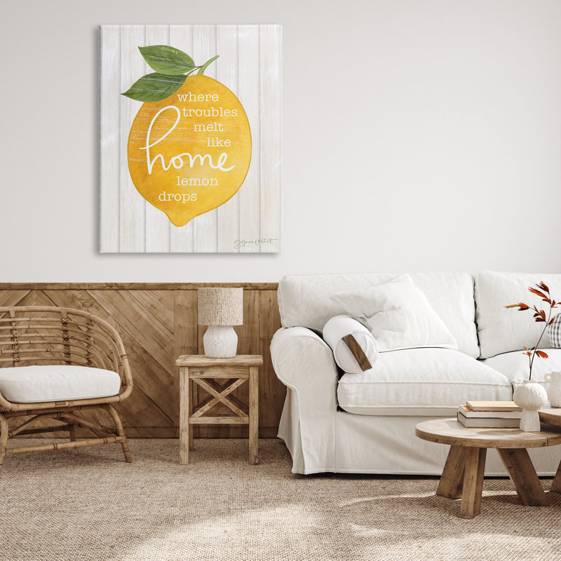 "Trouble Melt Like Lemon Drops", art mural sur toile flottante par Annie Lapoint, H 48 po x l 36 po x P 1,5 po, Toile tendue