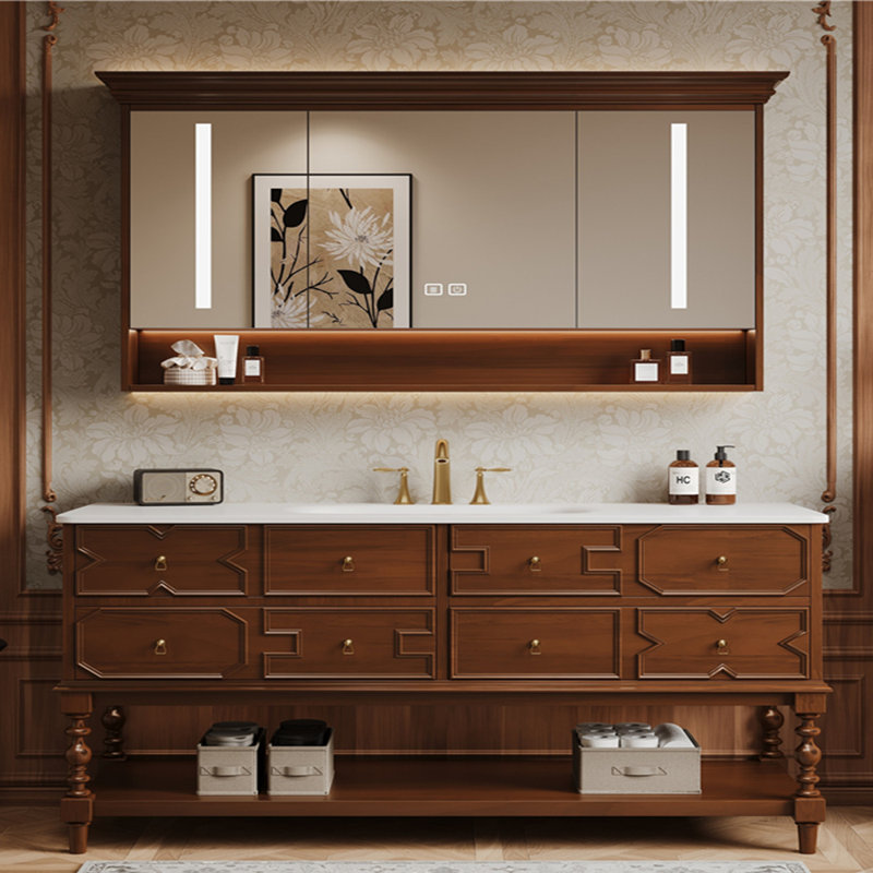 Armoire de salle de bain sur pied de style américain, 71"