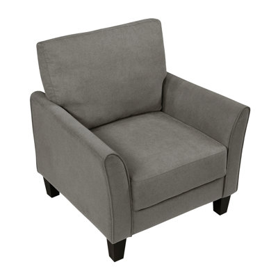 Modern Contemporary Upholstered Chair Plush Seat Comfort Durable Solid Wood Living Room Furniture 1Pc