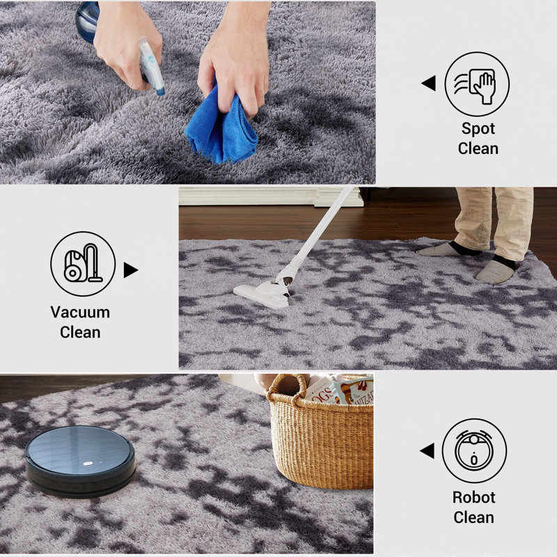 Area Rug for Living Room Shaggy Faux Fur Carpet for Bedroom Non-SNon Shedding Fuzzy Rug for Playroom Home Decor, Gray