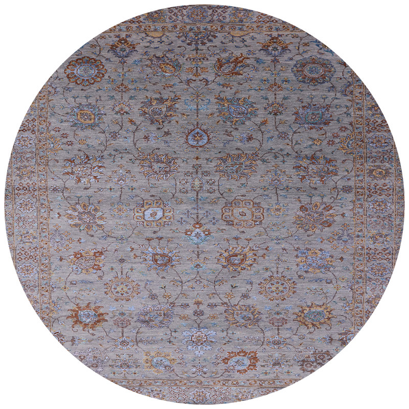 Tapis oriental brun clair Anania, Rond 3 pi